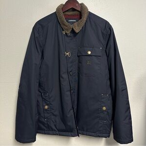 Roark Axeman Jacket Mens sz Med Navy Blue Blanket Lined Fireman Toggle Outdoor